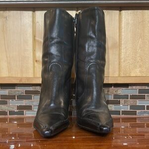 Black Leather Women's Boots